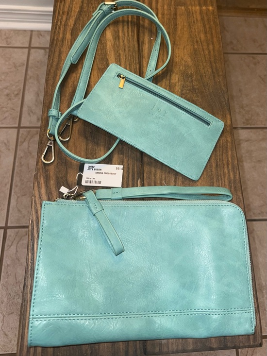 Joy Susan Handbags - Joy Susan Turquoise Crossbody Wallet and Card Case Set